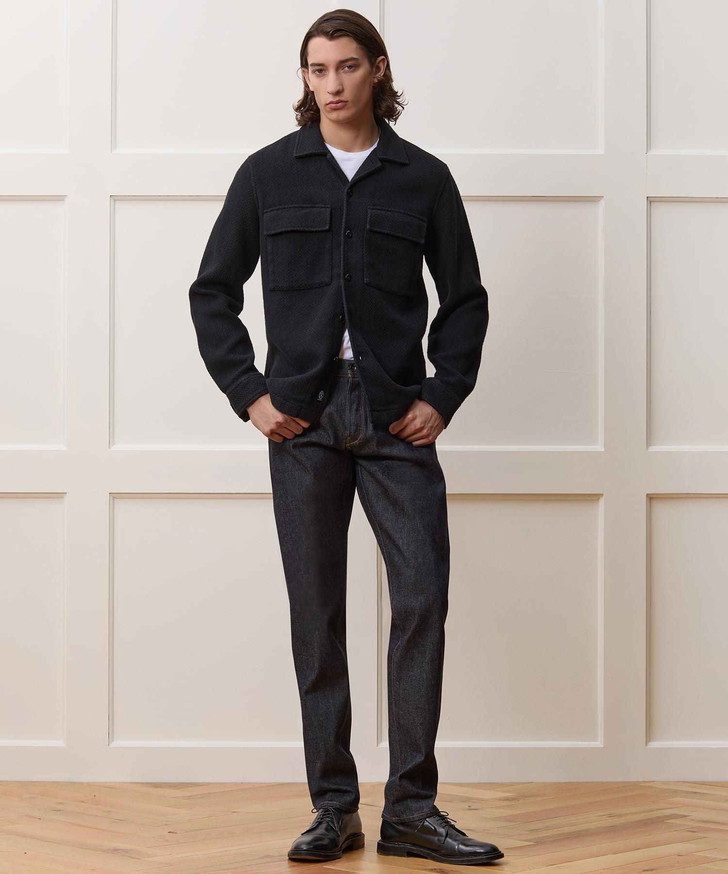 Italian Wool Sport Coat in Blue Herringbone Product Image