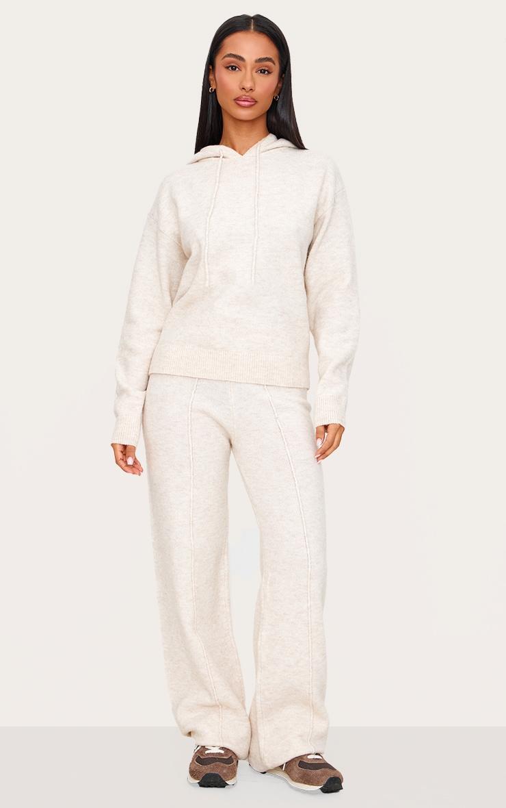 Petite Oatmeal Knitted Hoodie Product Image