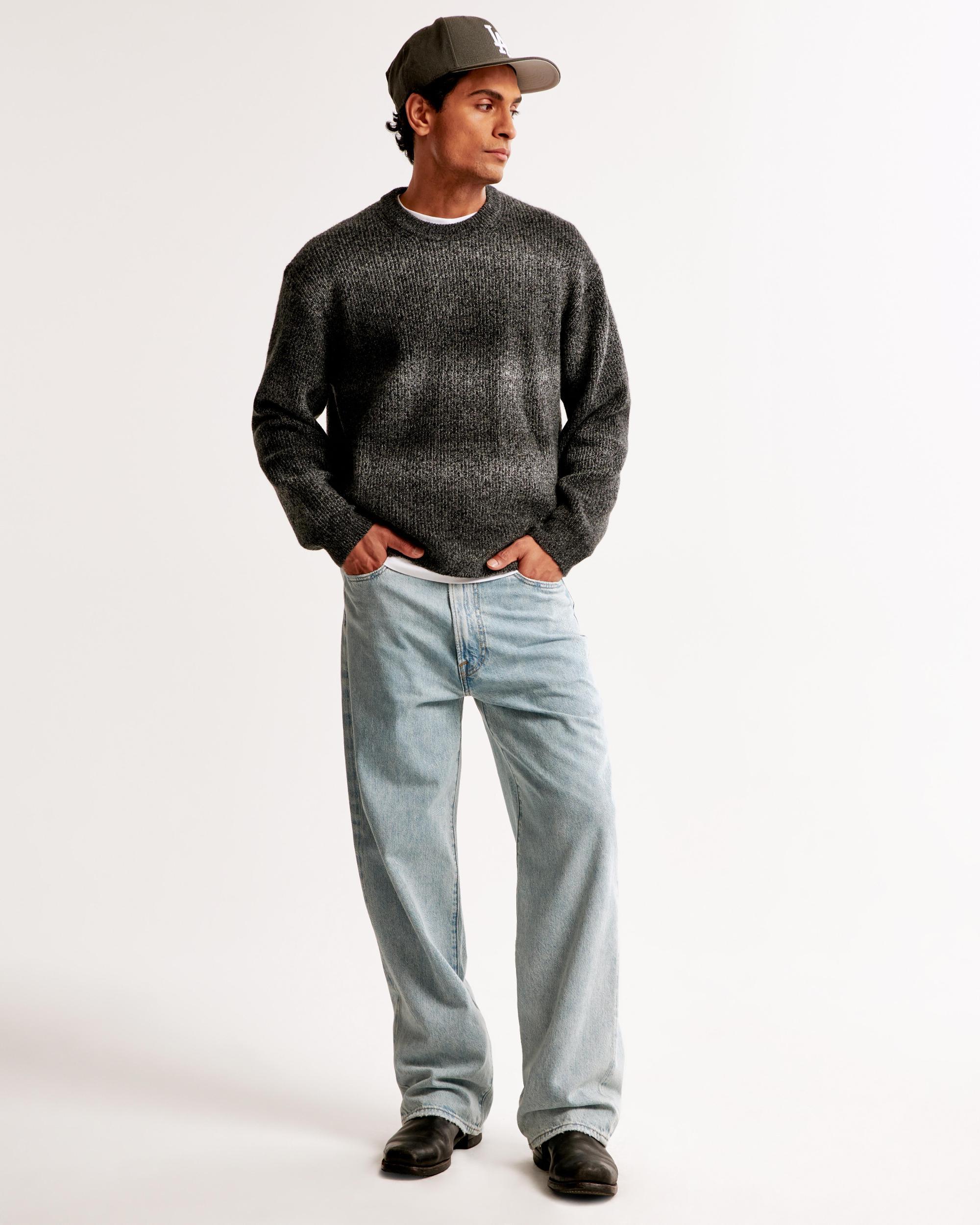 Oversized Marled Crew Sweater Product Image