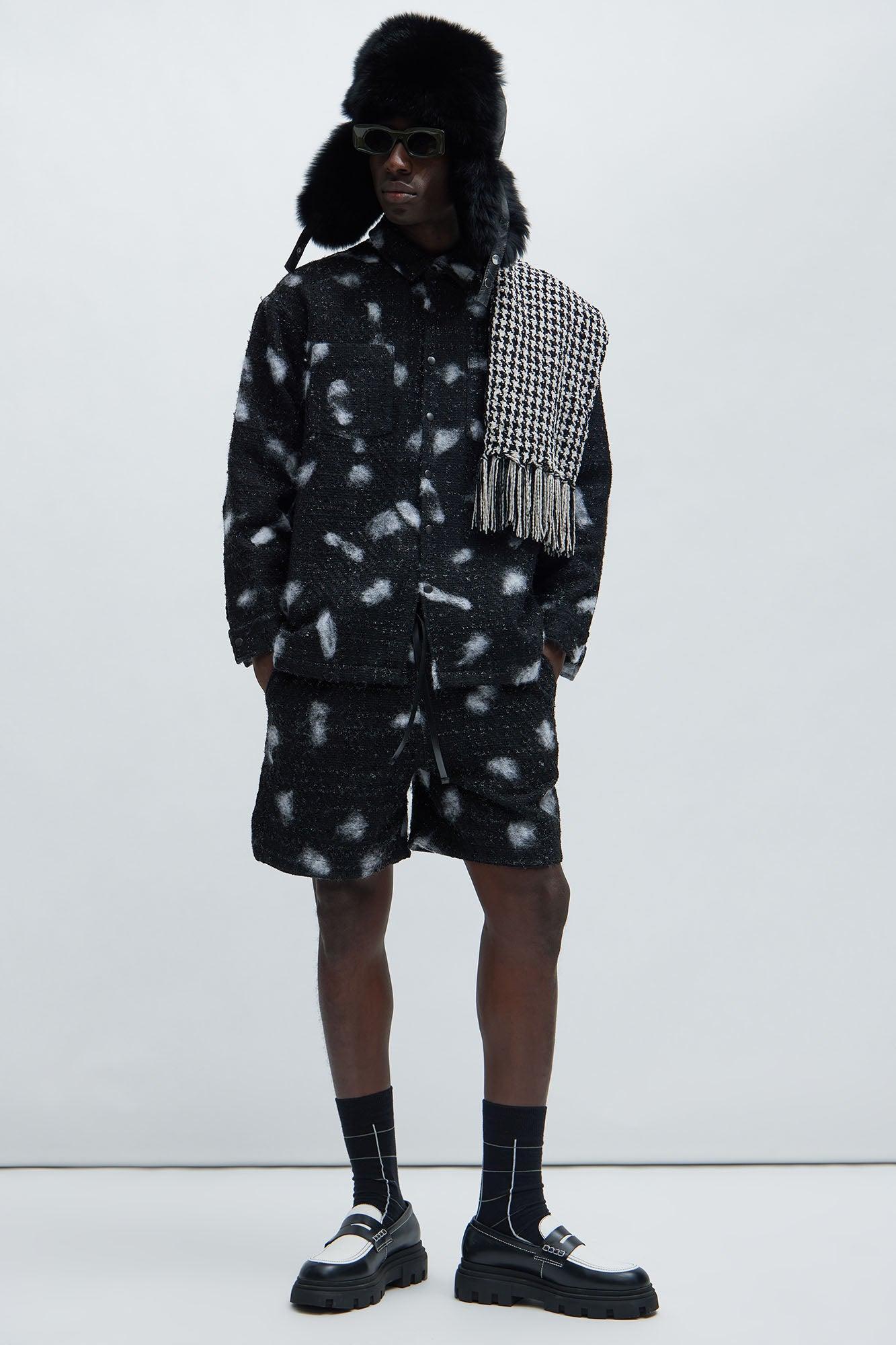 Chiaro Boucle Oversized Shirt - Black/White Product Image