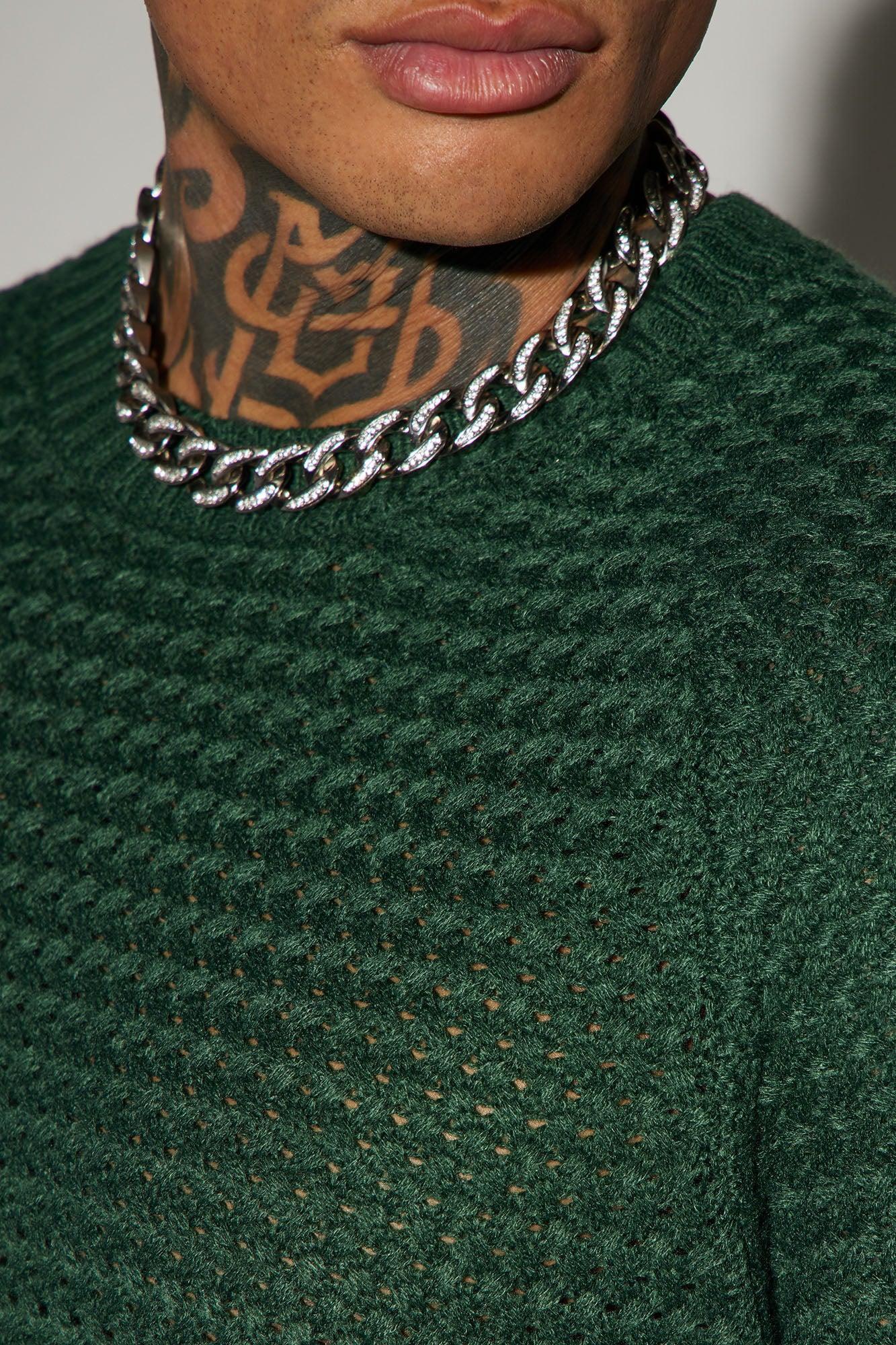Say Less Cableknit Raglan Sweater - Hunter Product Image