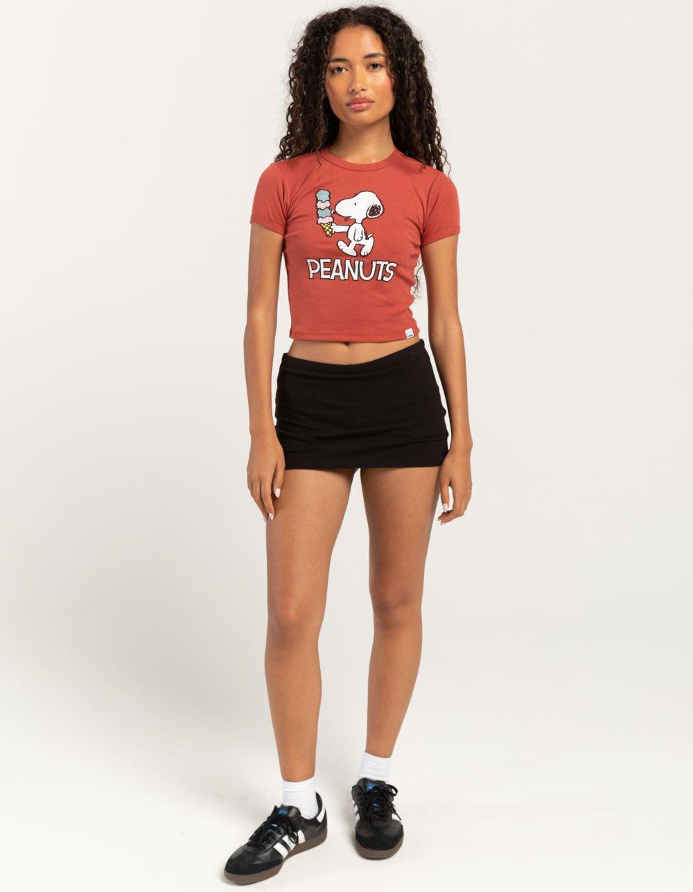 RSQ x Peanuts Snoopy Ice Cream Womens Baby Tee - RUST Product Image