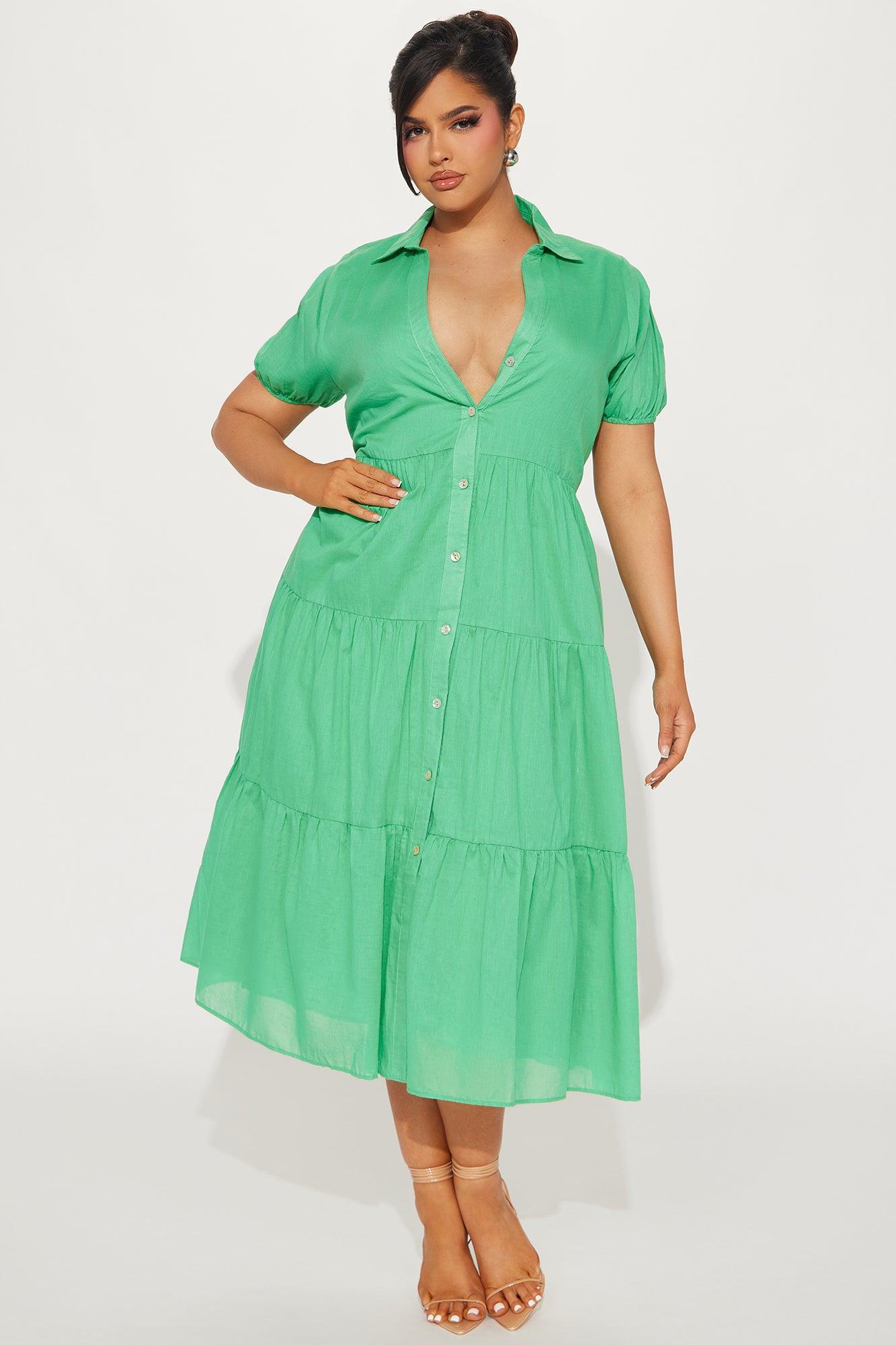 Stella Midi Dress - Kelly Green Product Image