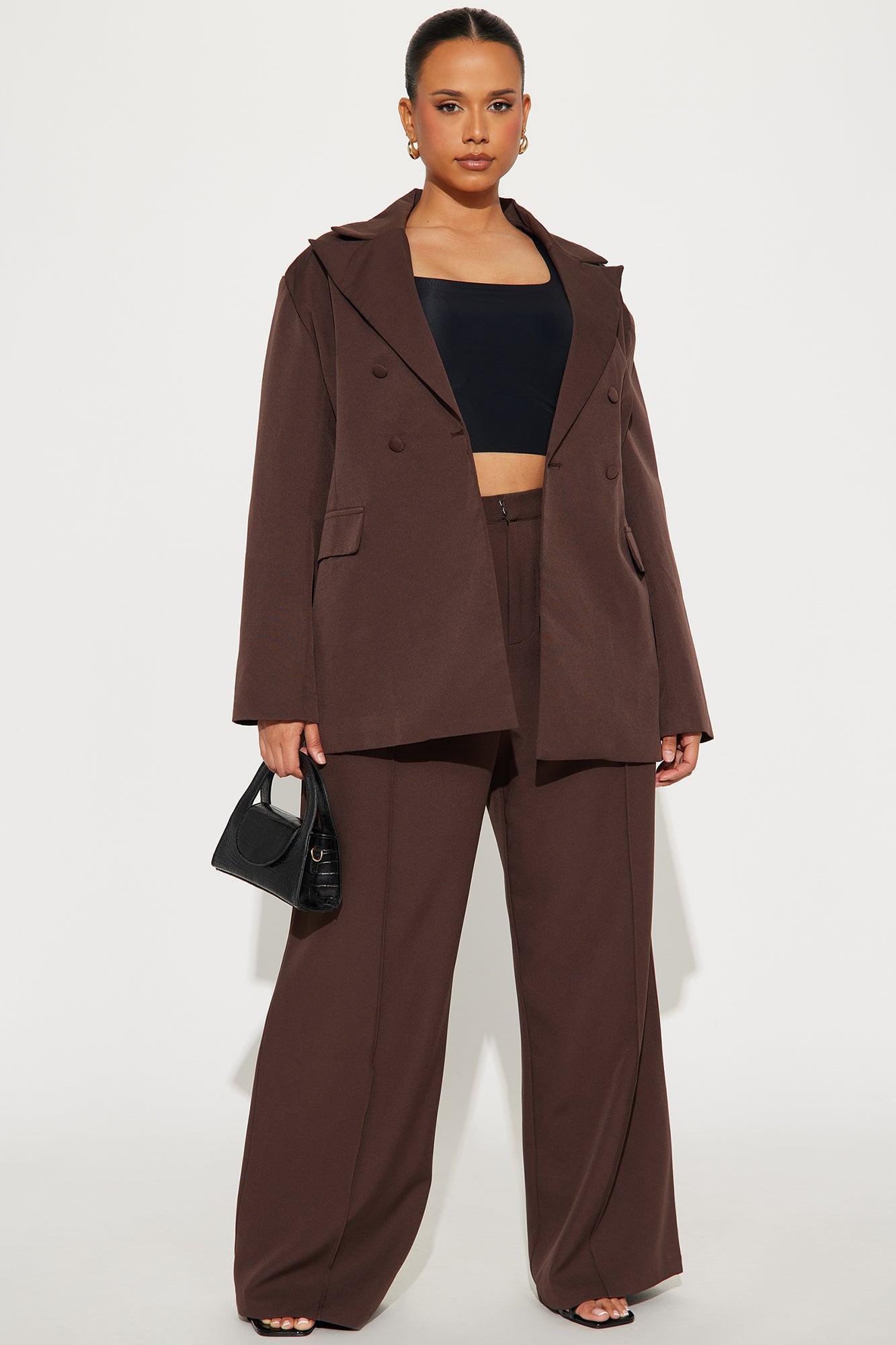 Office Behavior Wide Leg Trouser - Chocolate Product Image