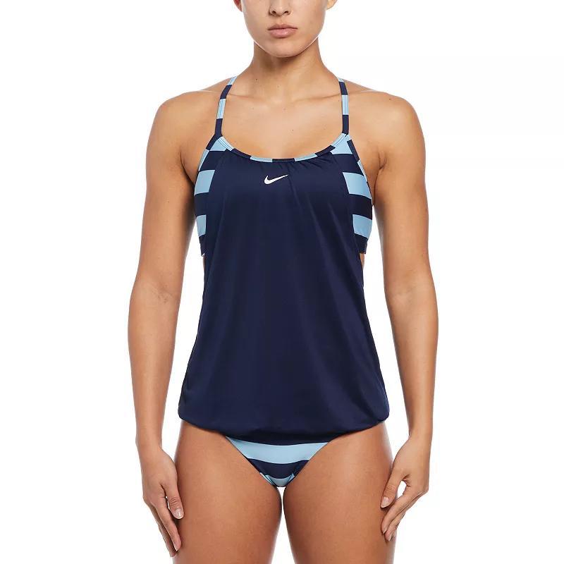 Women's Nike Statement Stripe Layered Tankini Swim Top, Size: Small, Light Red Product Image