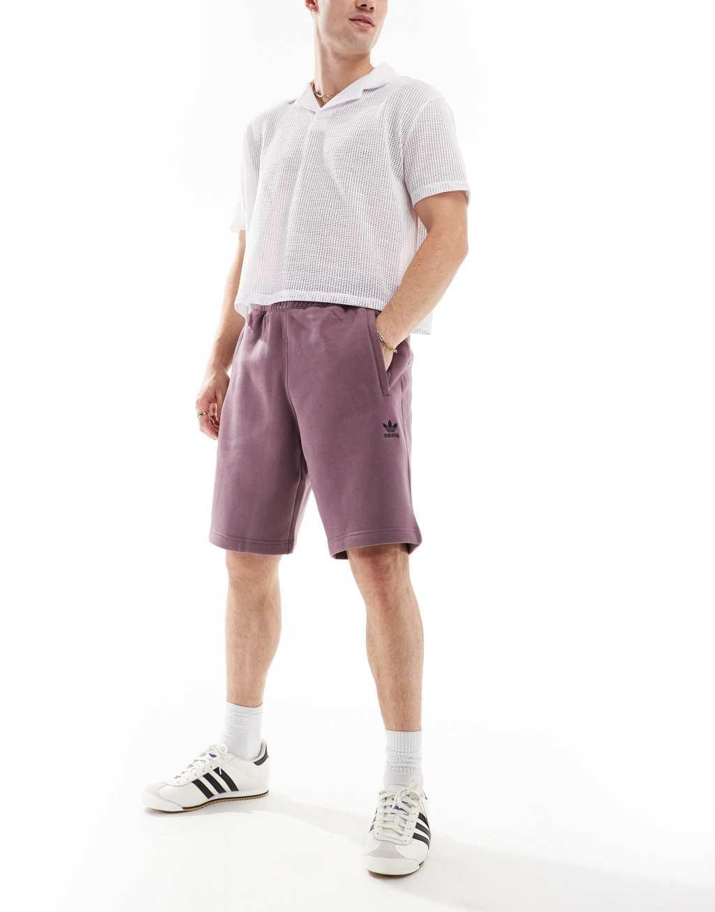 adidas Originals essential shorts in purple Product Image