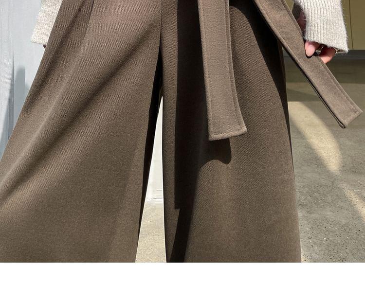 High Waist Sashed Wide Leg Pants (Various Designs) Product Image