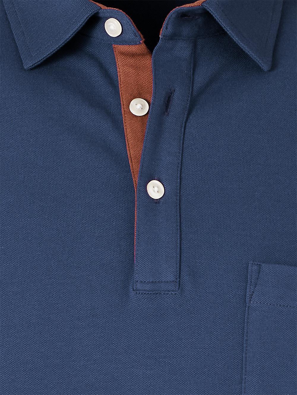 Cotton/Spandex Pique Three Button Polo - Green Product Image