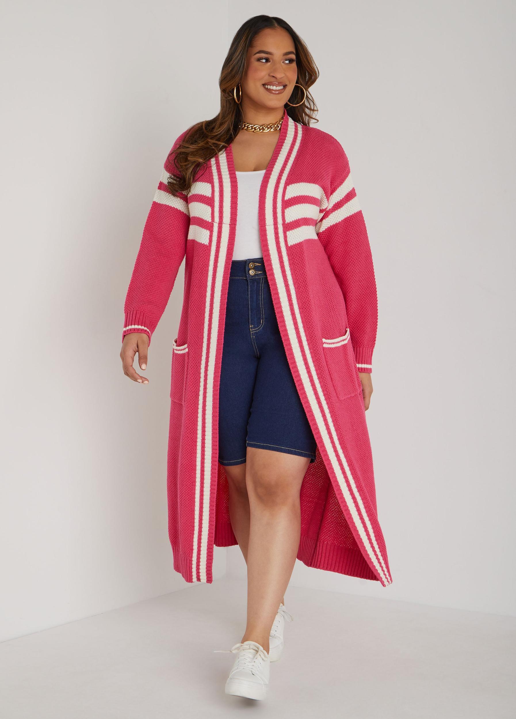 Open Front Striped Cardigan Product Image