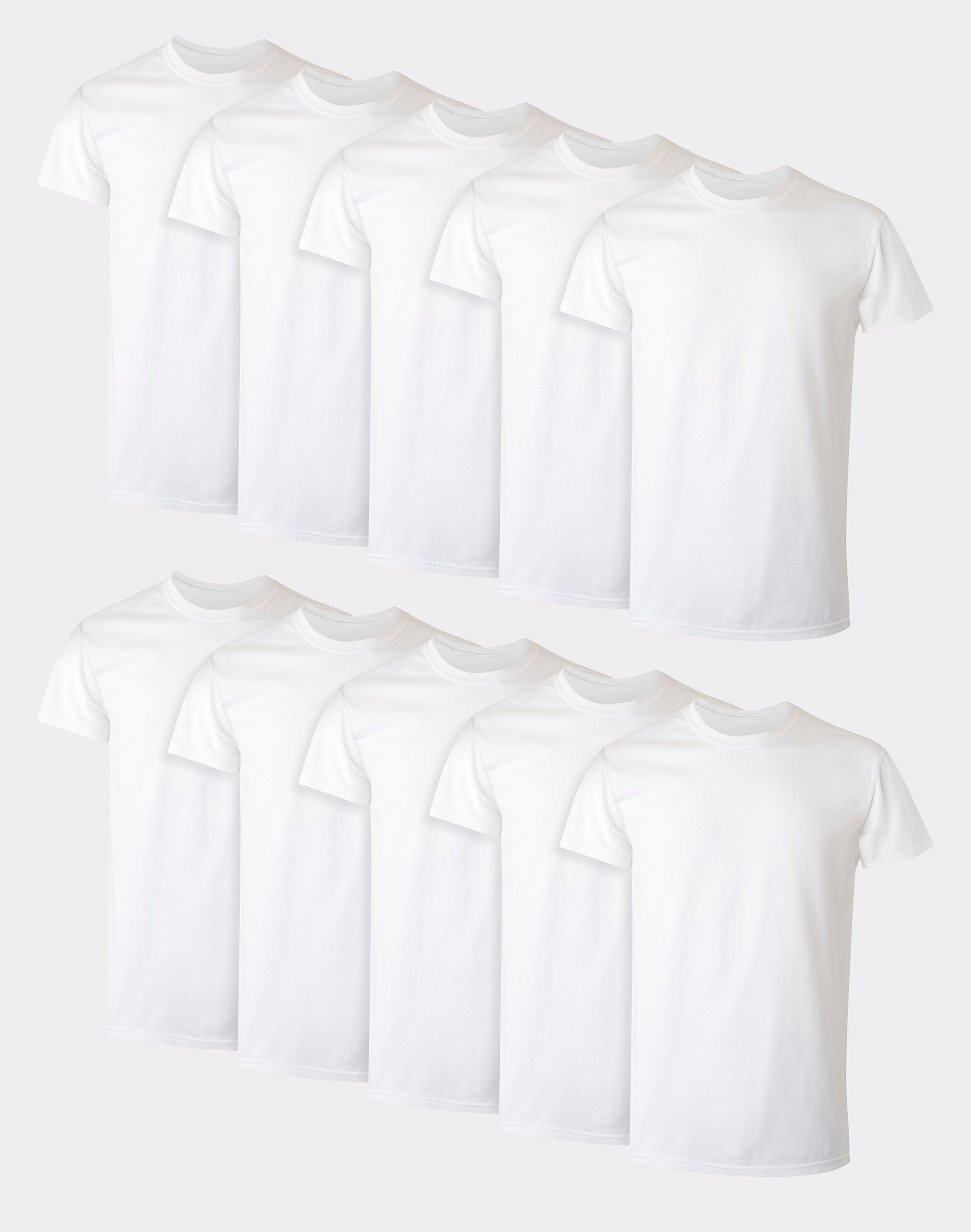 Hanes Mens Moisture-Wicking Crew Neck Undershirt 10pk XL: Cotton, Lightweight, Tagless, Breathable, Short Sleeve Product Image