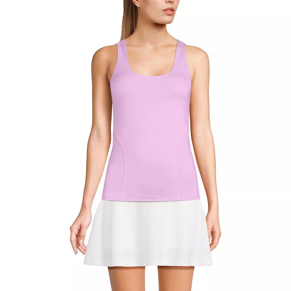 Women's Lands' End High Impact Scoop Neck Active Tank Top, Size: Small, Rich Camel Product Image