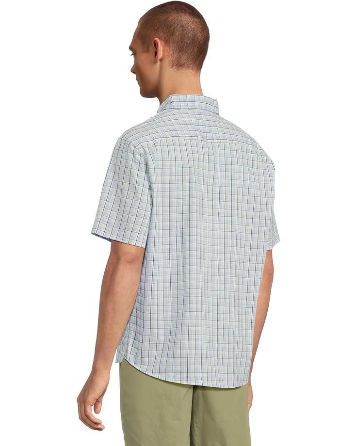 Comfort Stretch Chambray Shirt Short Sleeve Traditional Fit Plaid - Tall Product Image