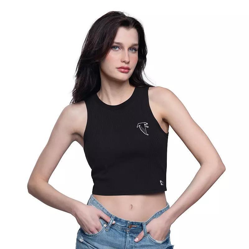 Women's Starter  Black Las Vegas Raiders Show Up Cropped Tank Top, Size: Small, Lvr Black Product Image