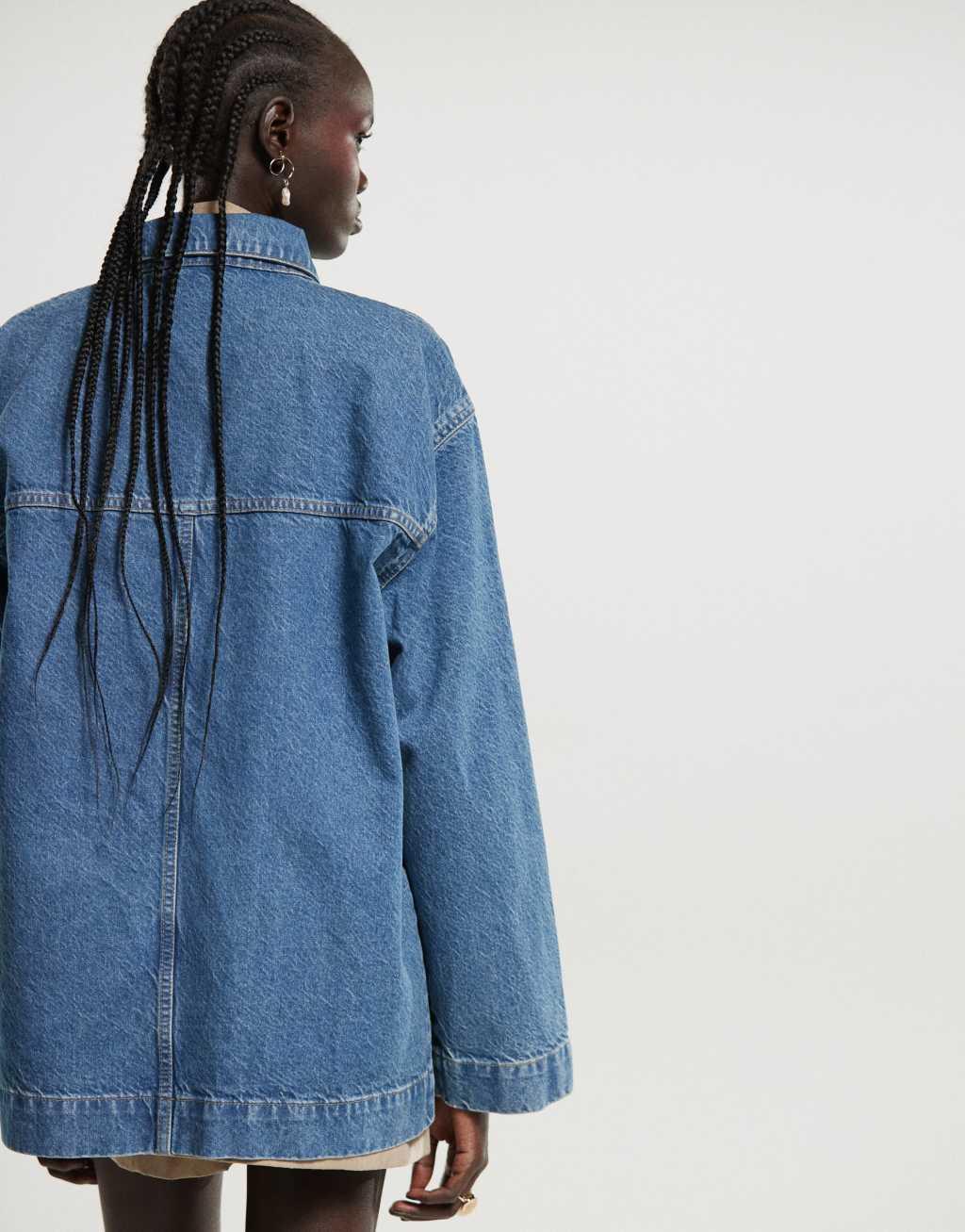 ASOS DESIGN denim barn jacket with pocket detail Product Image