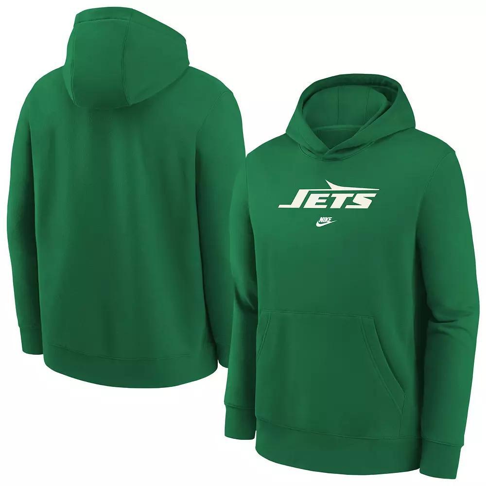 Men's Nike Kelly Green New York Jets Rewind Club Fleece Pullover Hoodie, Boy's, Size: YTH Medium Product Image
