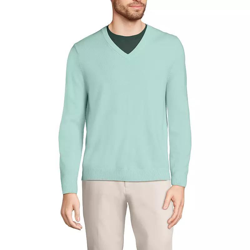 Men's Lands' End Fine-Gauge Cashmere V-neck Sweater, Size: Large, Fresh Red Product Image