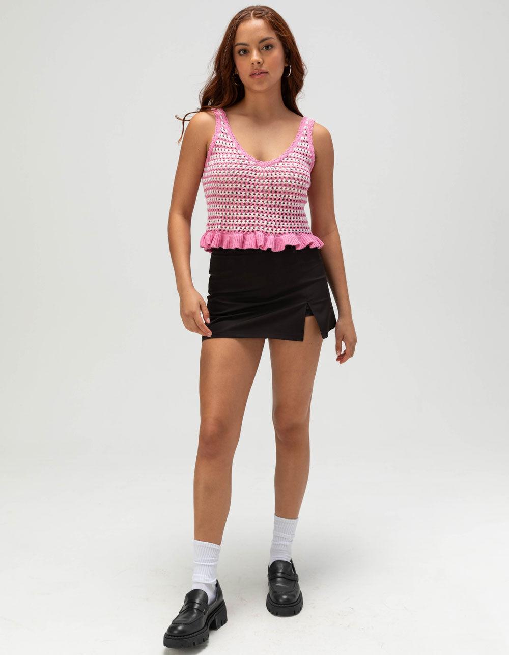FULL TILT Stripe Peplum Womens Cami - RED Product Image