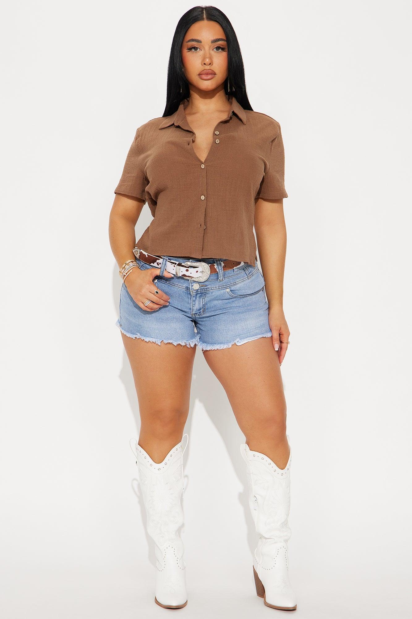 Summer Feels Gauze Shirt - Chestnut Product Image