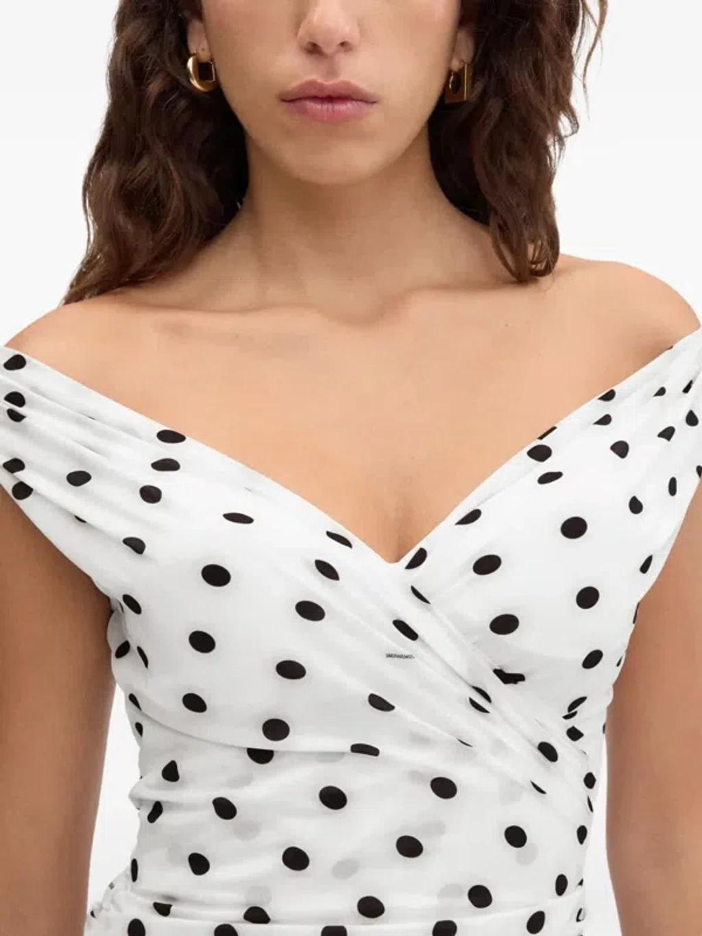 JACQUEMUS Women Rita Pois Long Dress In White Product Image