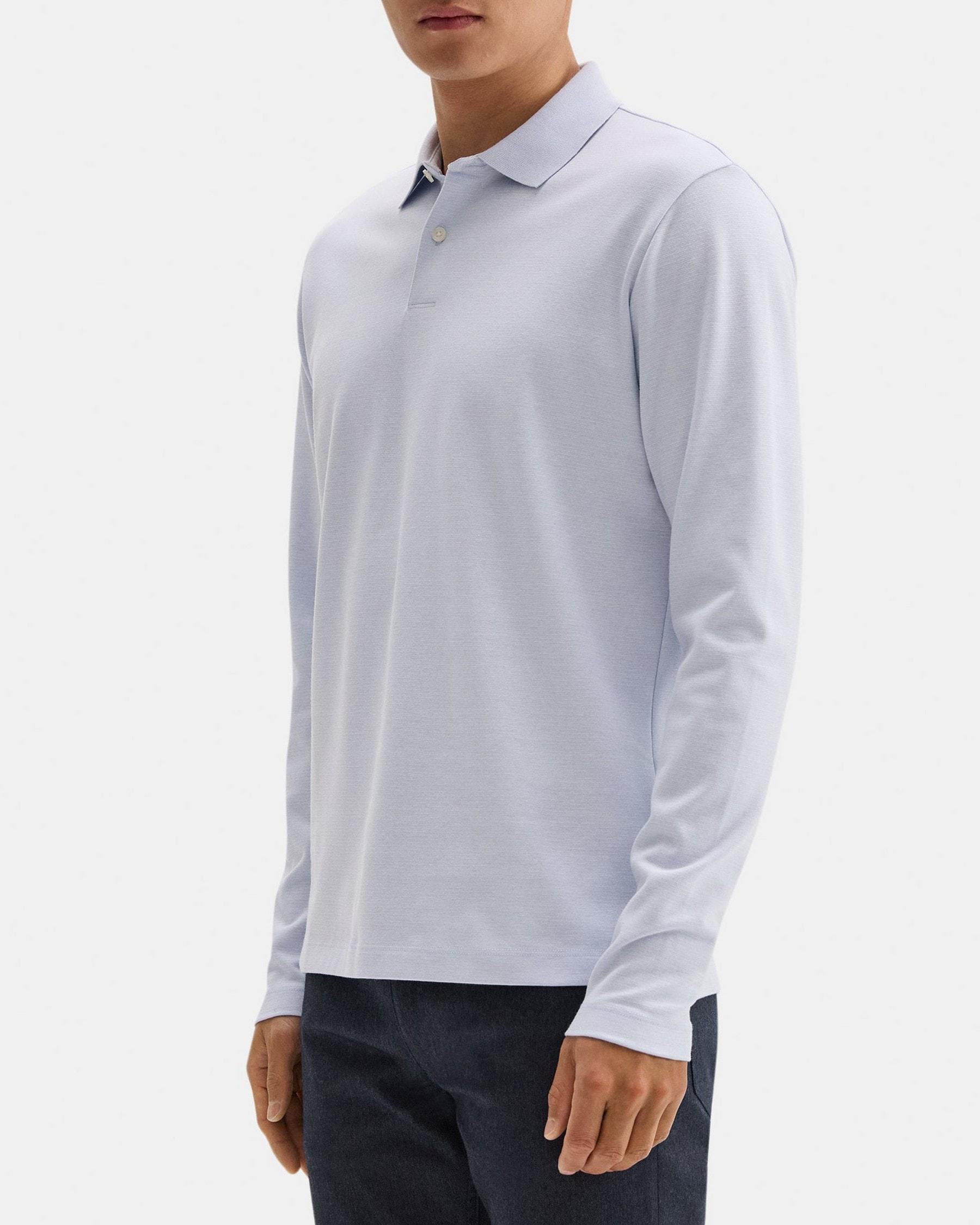 Standard Long-Sleeve Polo in Cotton-Blend Product Image