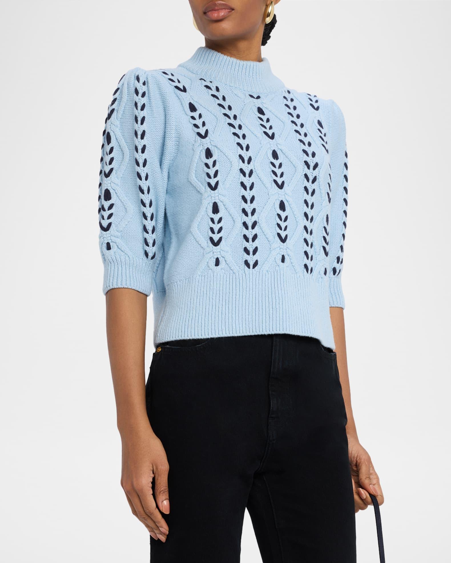 Addy Laced Cable-Knit Mock Sweater Product Image