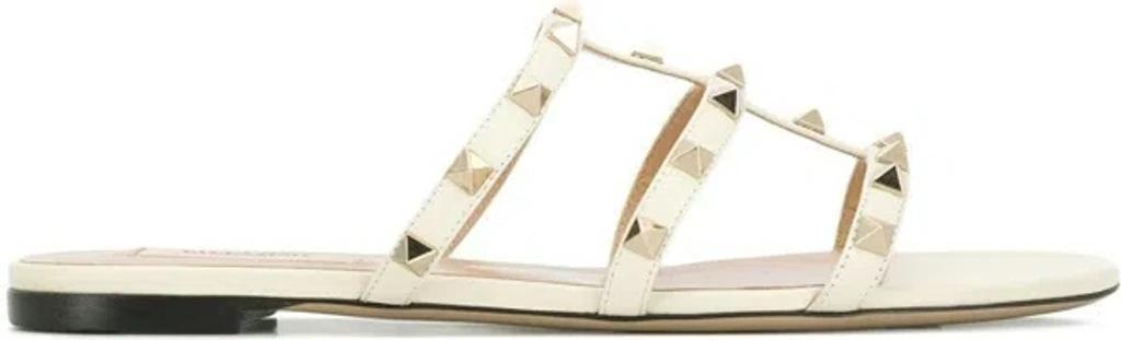 VALENTINO GARAVANI Valentino Rockstud Caged Leather Sandal In Green Product Image