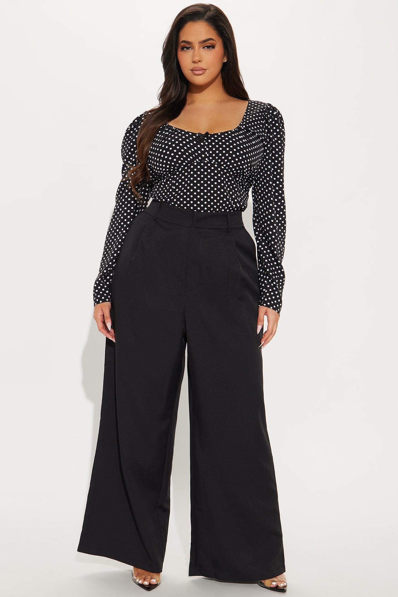 Romantic Beginning Polka Dot Long Sleeve Top - Black/White Product Image