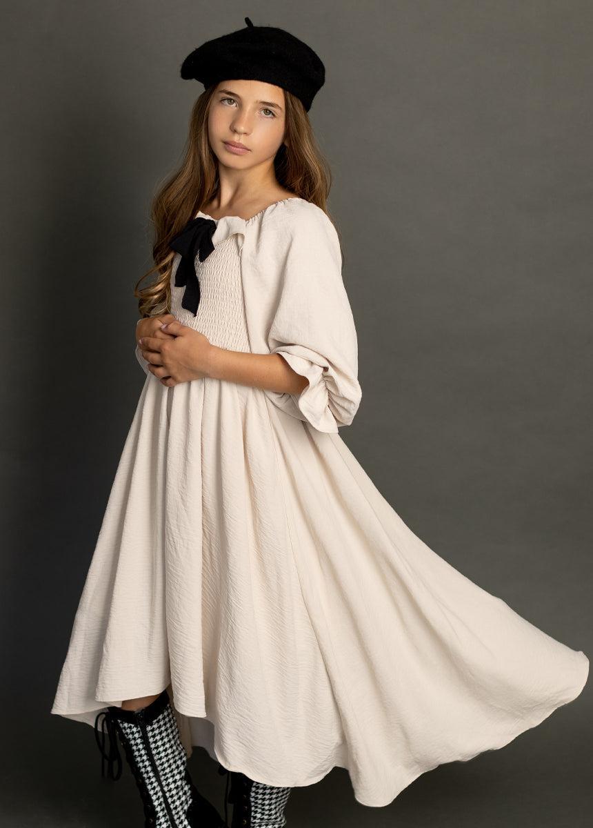 Odina Dress in Ecru Girls Product Image