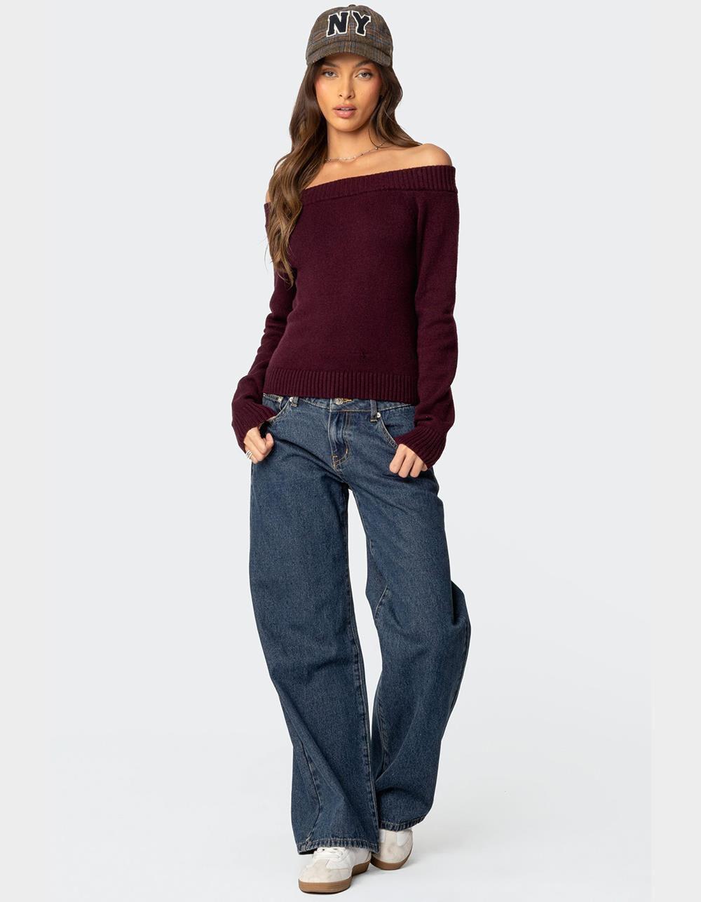 EDIKTED Elona Off Shoulder Knit Top Product Image