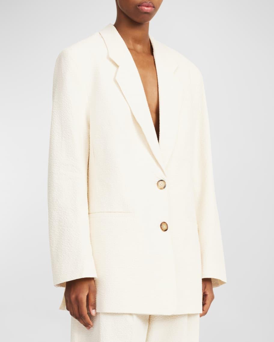 Ophie Single-Breasted Seersucker Blazer Product Image