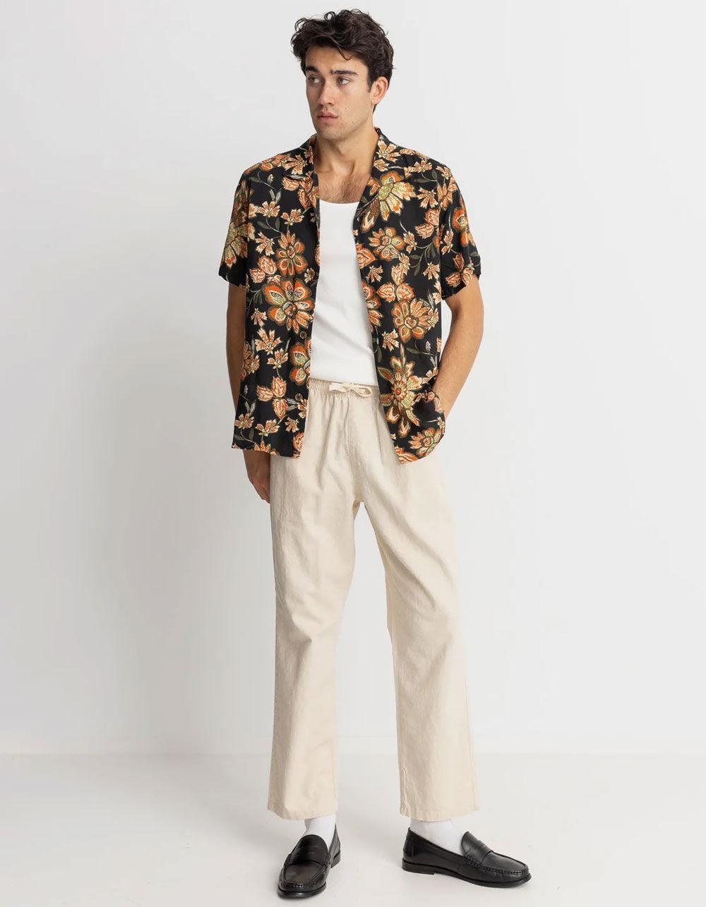 RHYTHM Arcadia Mens Button Up Shirt - BLACK COMBO Product Image