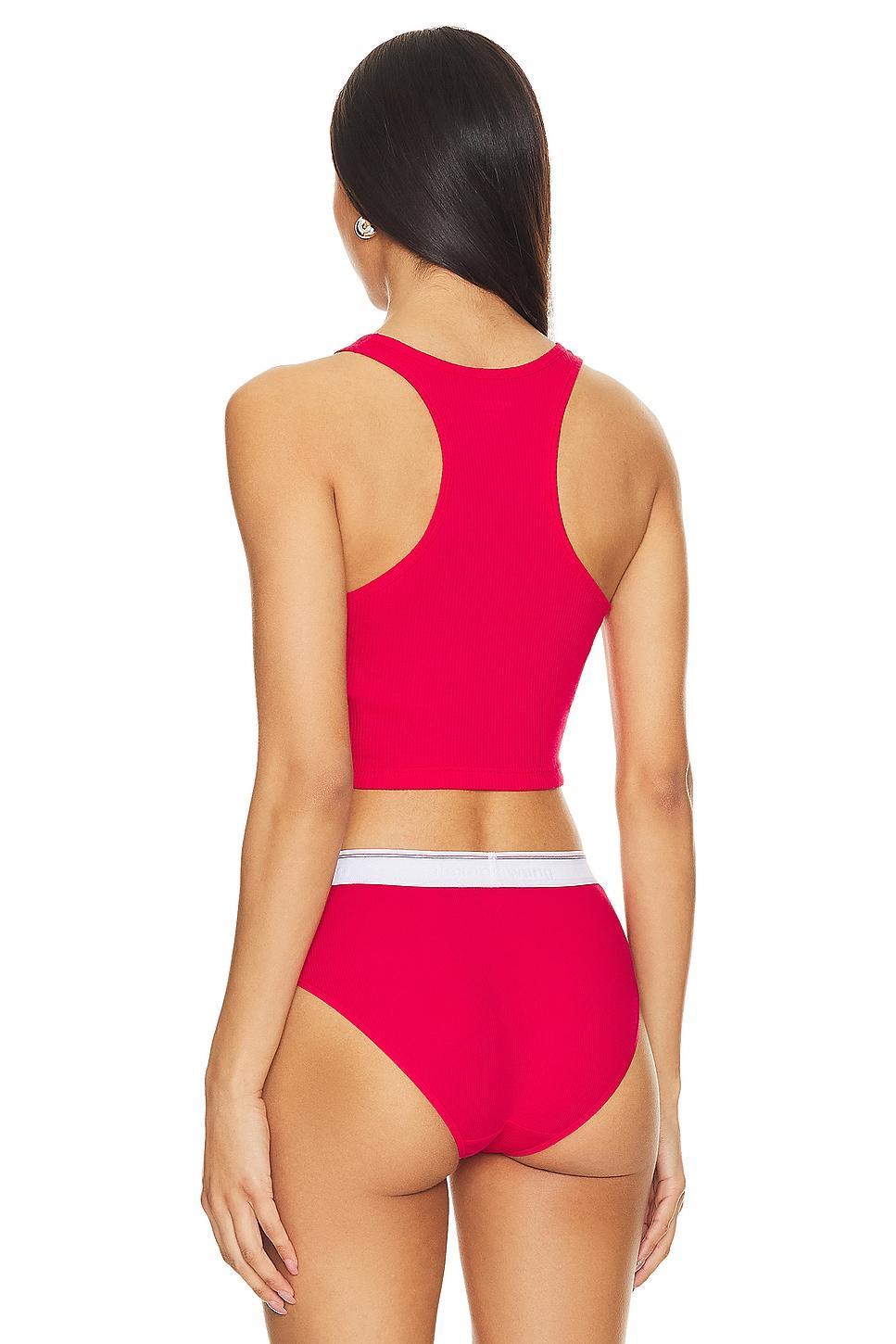 Alexander Wang Cotton Cropped Racerback Tank Top Product Image