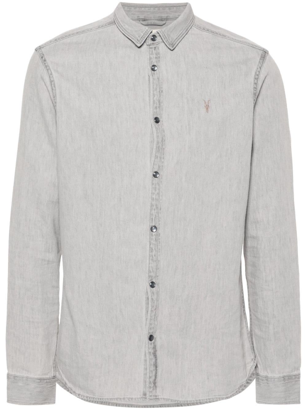 Gleason Cotton Shirt In Gray Product Image