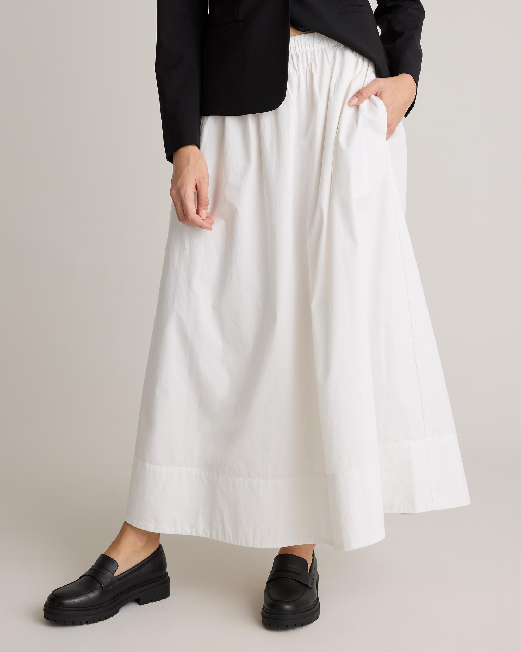 Quince | Women's Poplin A-line Maxi Skirt Size XL, Organic Cotton Product Image