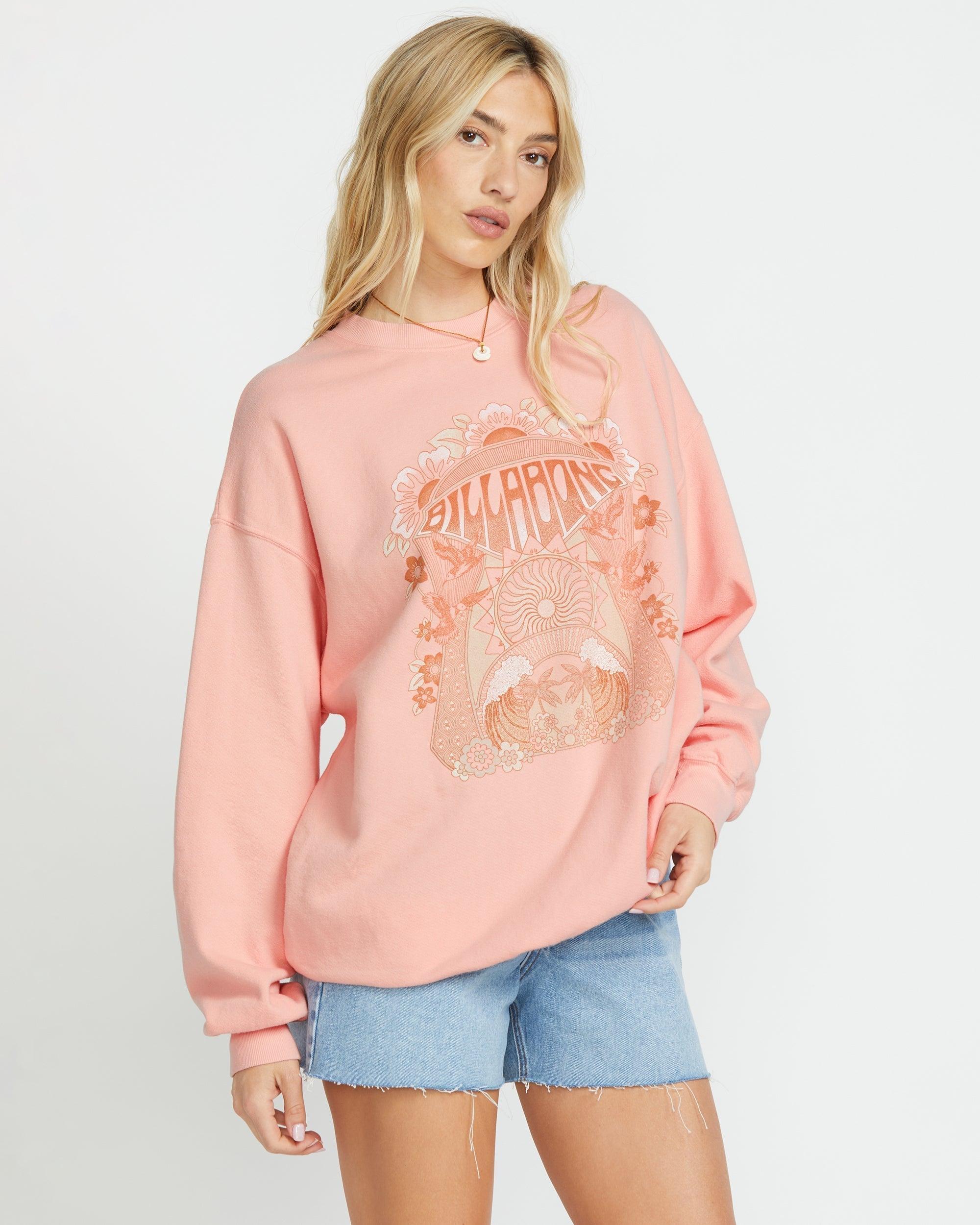 Ride In Crew Sweatshirt - Peach Kiss Female Product Image