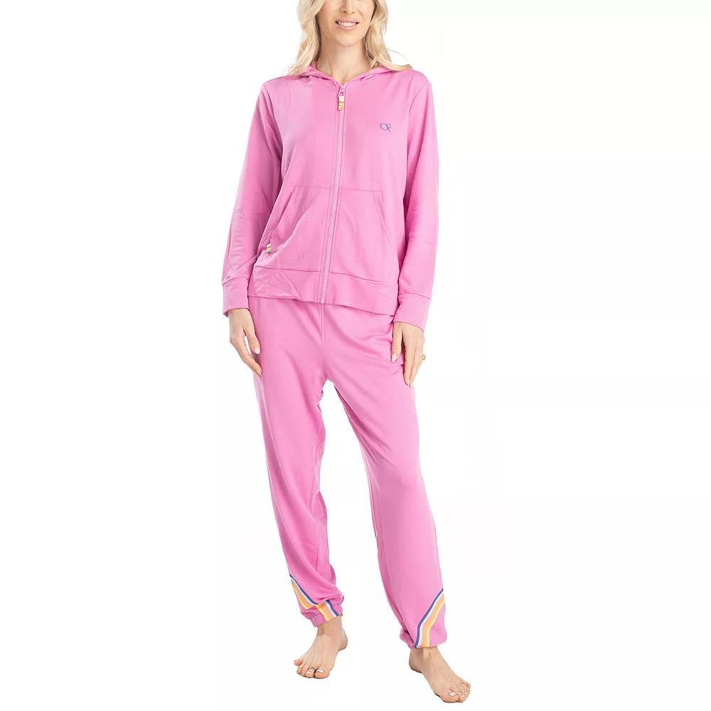 Women's Ocean Pacific® Day Breakers Hoodie & Jogger Pants Set, Size: Large, Pink Product Image