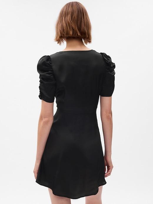 Puff-Sleeve Ruched Mini Dress Product Image