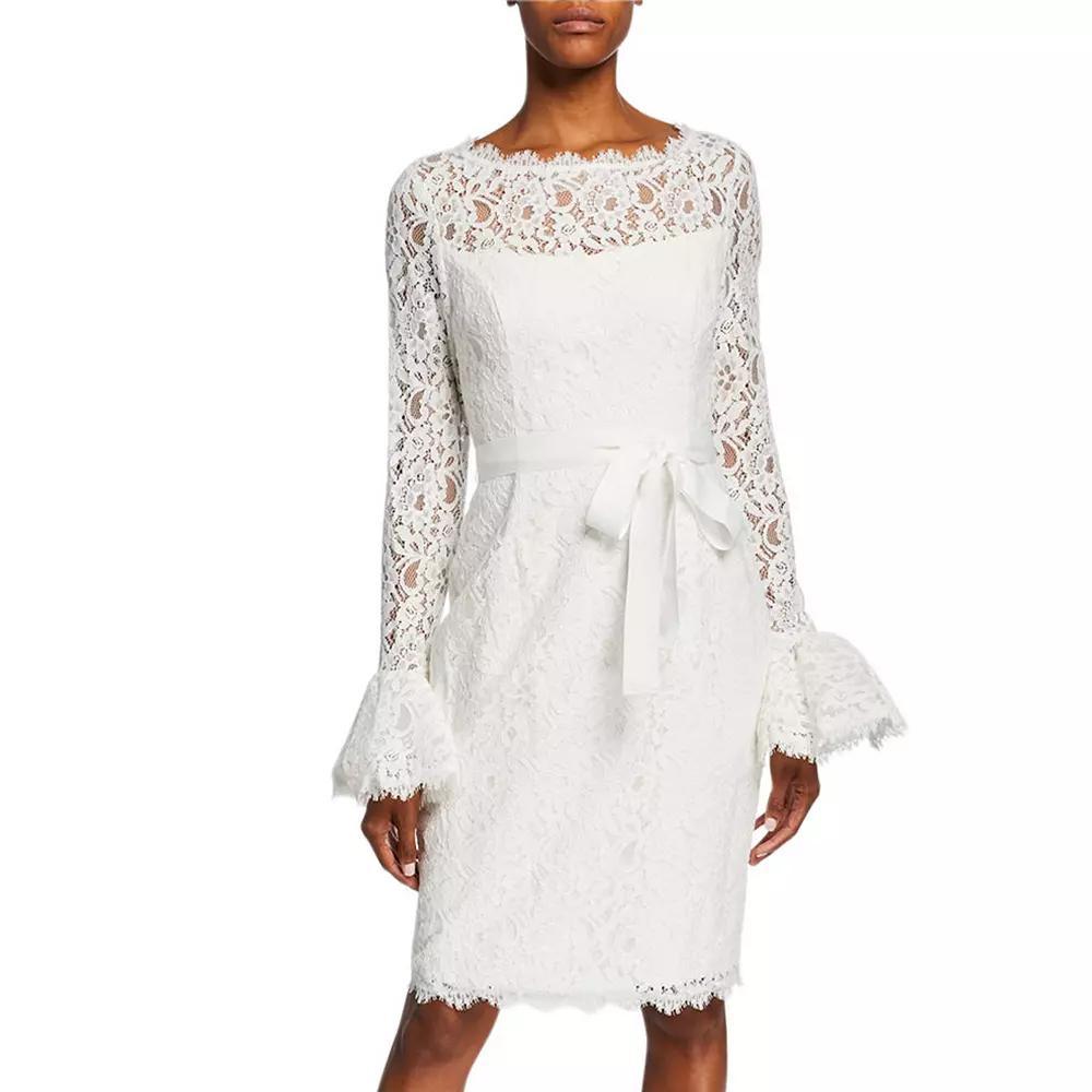 Womens Focus By Shani Ruffle Sleeve Lace Dress Product Image