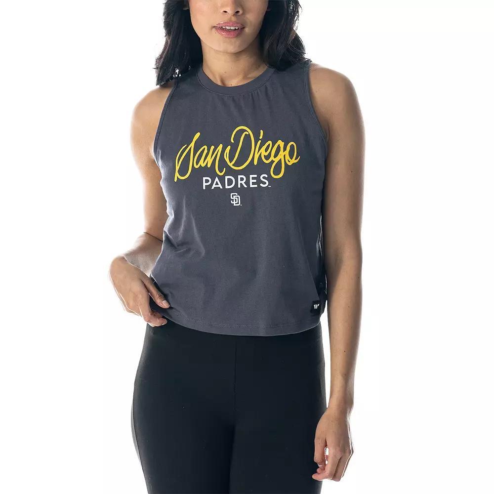 Women's The Wild Collective Charcoal San Diego Padres Side Knot Tank Top, Size: 2XL Product Image