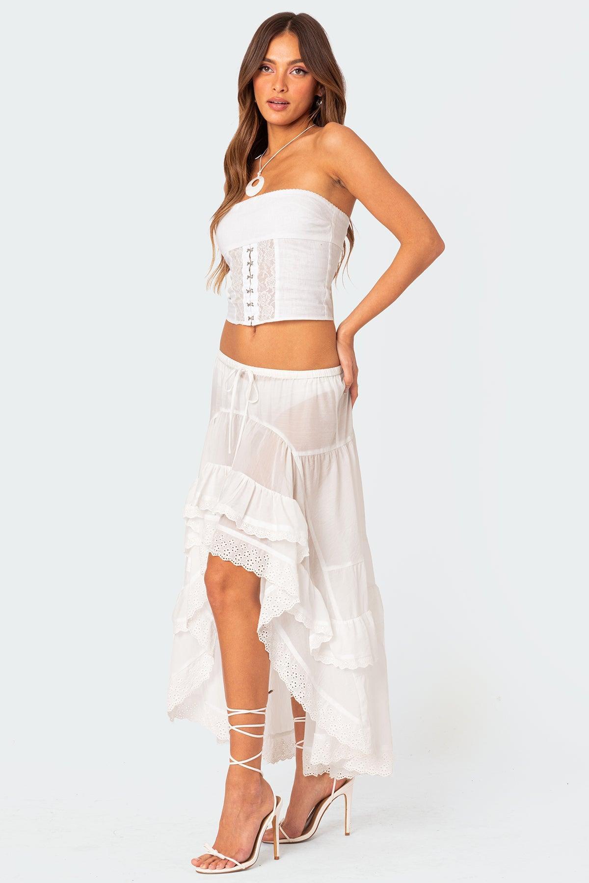 Lacey Linen Look Corset Product Image