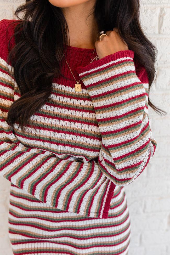 All About It Multi Striped Knit Sweater Dress FINAL SALE Product Image