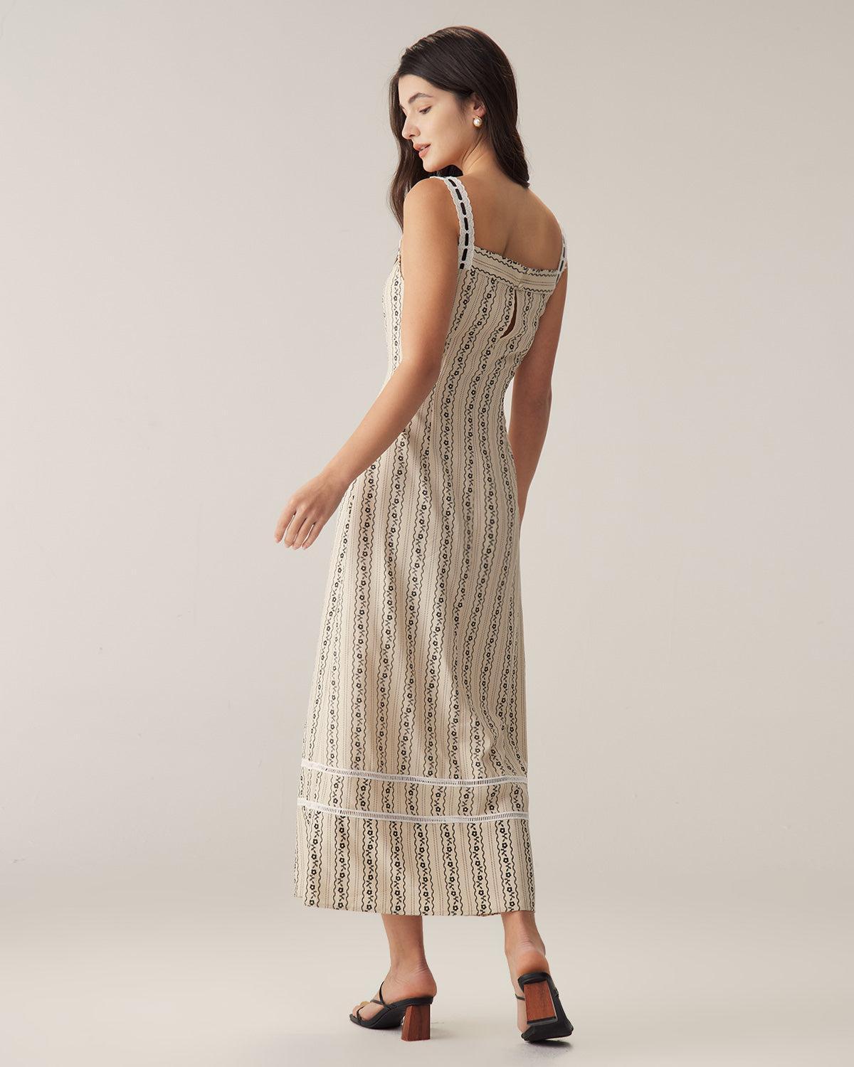 Apricot Striped Slip Maxi Dress Product Image