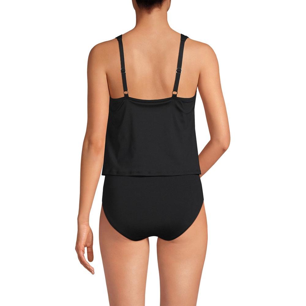 Lands' End Women's Chlorine Resistant V Neck One Piece Fauxkini Swimsuit Product Image