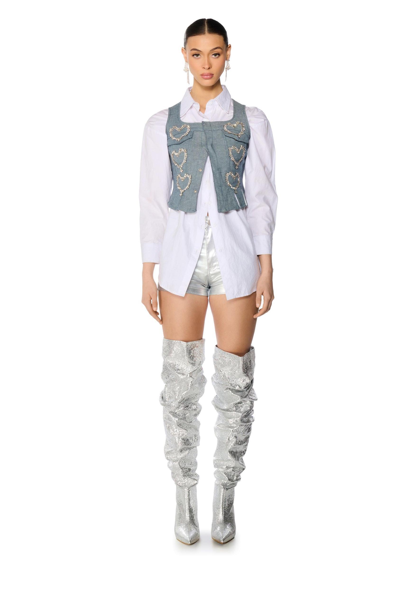 HEART ON DENIM VEST Product Image