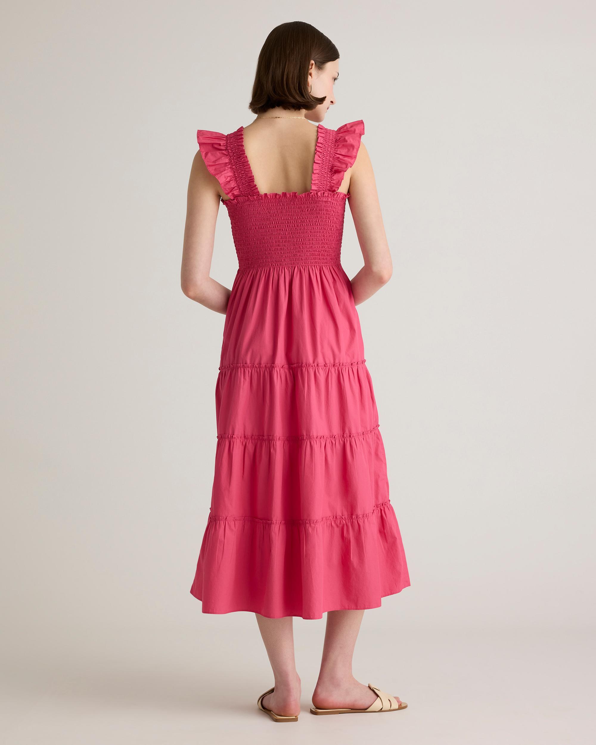Quince | Women's Poplin Smocked Midi Dress Size XS, Organic Cotton Product Image