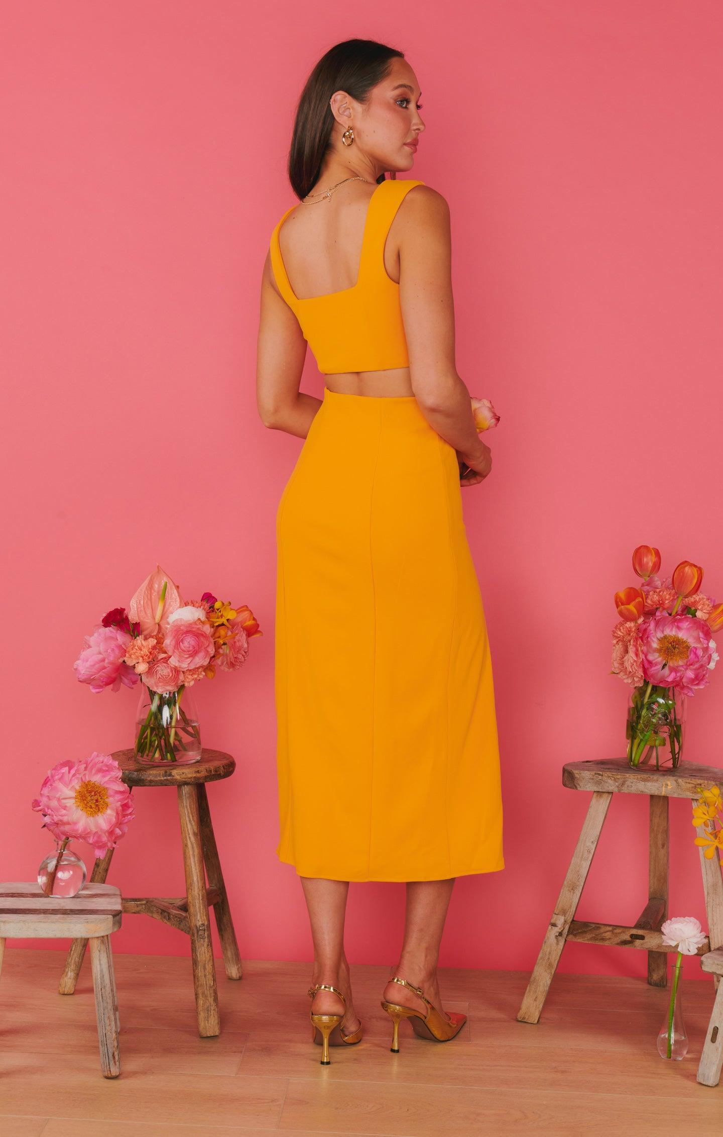 Ansley Crop Top ~ Tangerine Stretch Product Image