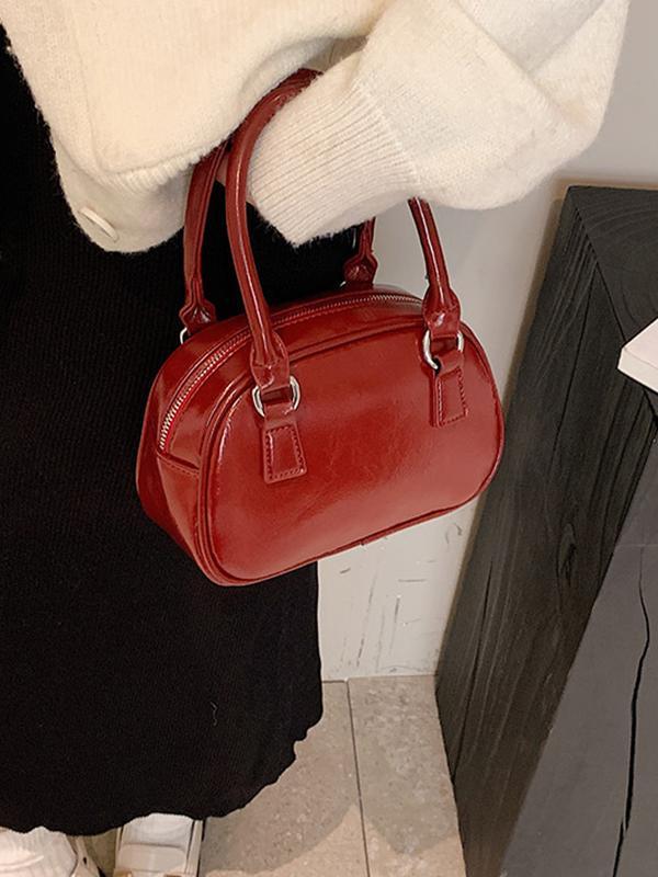 Geometric Solid Color Zipper Crossbody Bags Handbags Product Image