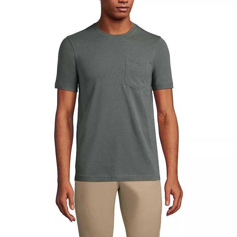 Men's Lands' End Supima Pocket Tee, Size: Medium, Black Product Image