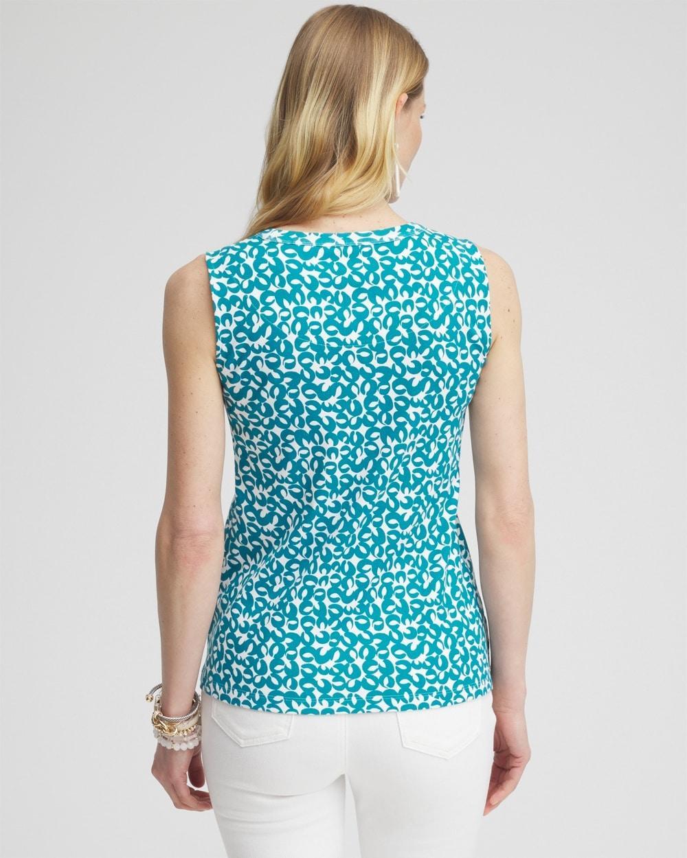 Geo Print Button Detail Tank Product Image