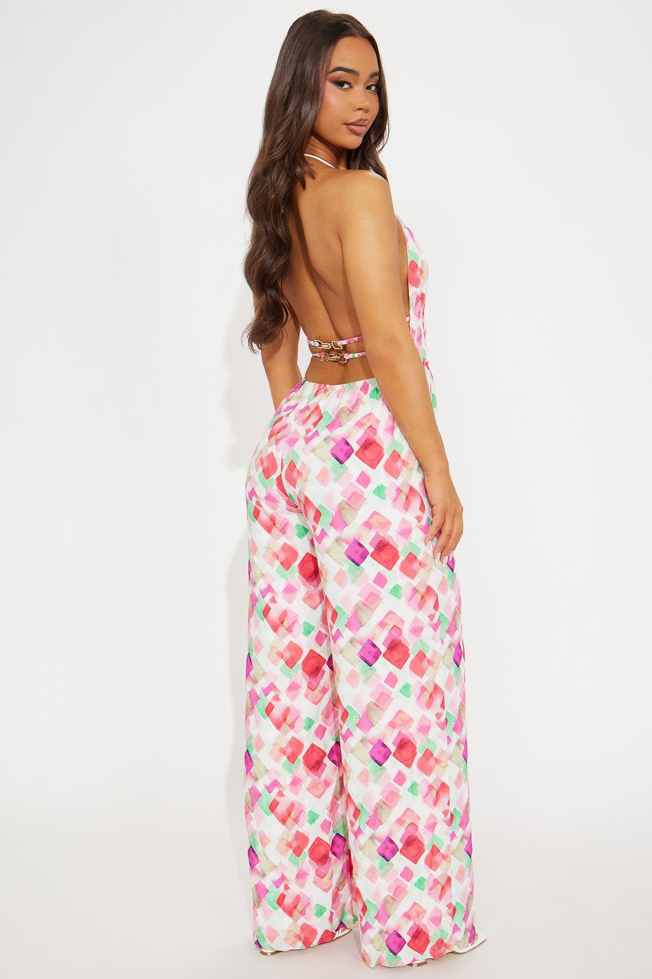 Squared Away Jumpsuit - Pink/combo Product Image